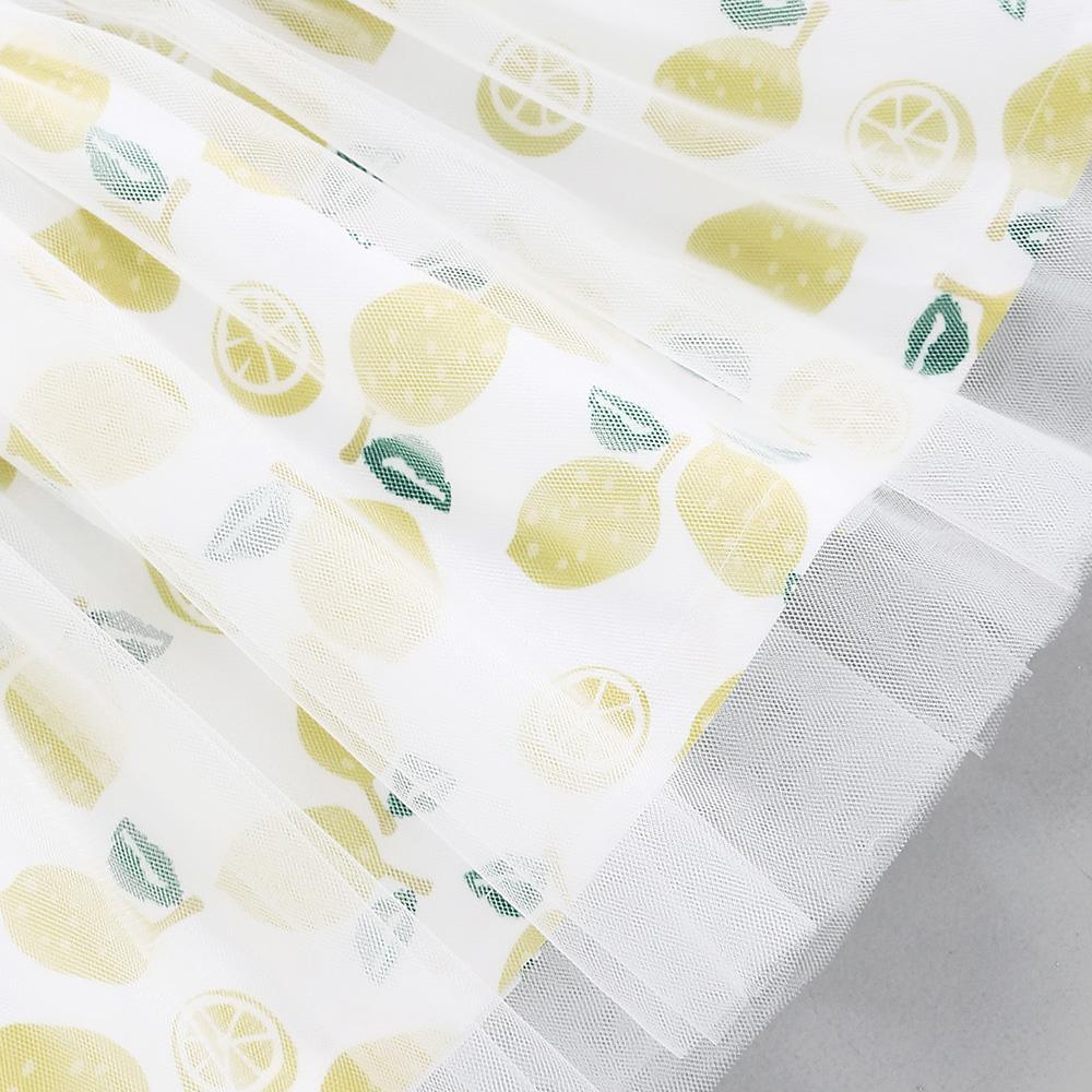 Baby Girls Sleeveless Lemon Printed Tulle Dress Baby clothes Cheap Wholesale - PrettyKid