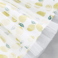 Baby Girls Sleeveless Lemon Printed Tulle Dress Baby clothes Cheap Wholesale - PrettyKid