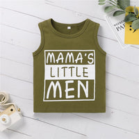 Baby Boys Sleeveless Letter Little Man Printed Top & Camouflage Shorts baby boy clothes buy baby clothes wholesale - PrettyKid
