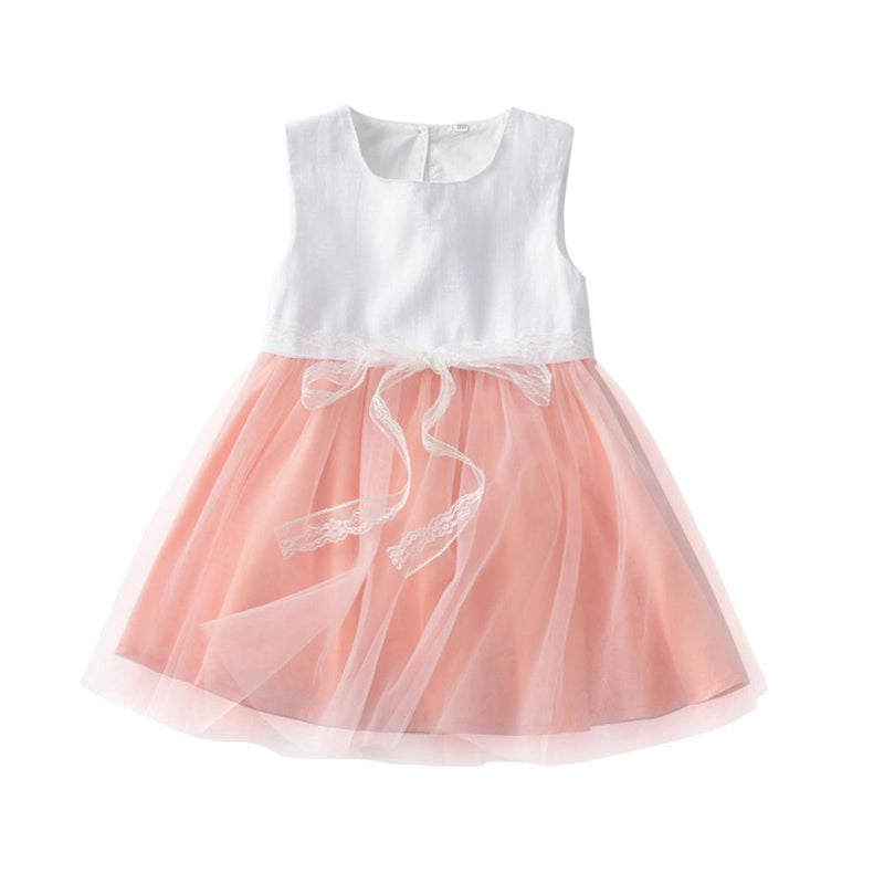Girls Sleeveless Mesh Splicing Princess Dress Wholesale Little Girl clothes - PrettyKid