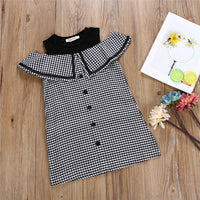 Girls Sleeveless Plaid Button Summer Dress Wholesale Little Girl Boutique Clothing - PrettyKid