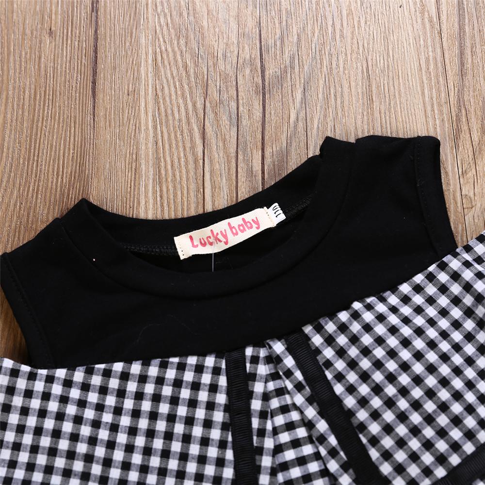 Girls Sleeveless Plaid Button Summer Dress Wholesale Little Girl Boutique Clothing - PrettyKid