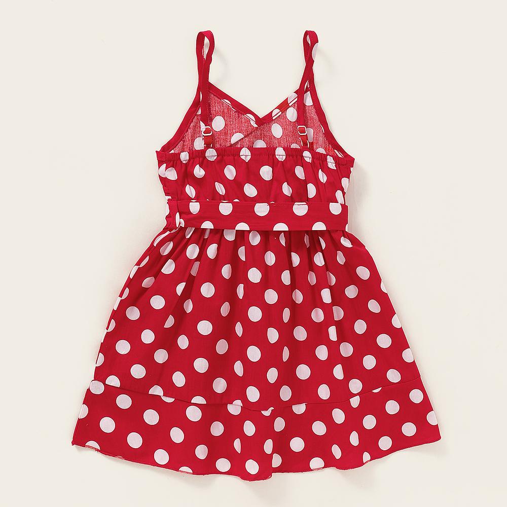 Girls Sleeveless Polka Dot Printed Dress Wholesale clothes For Girls - PrettyKid