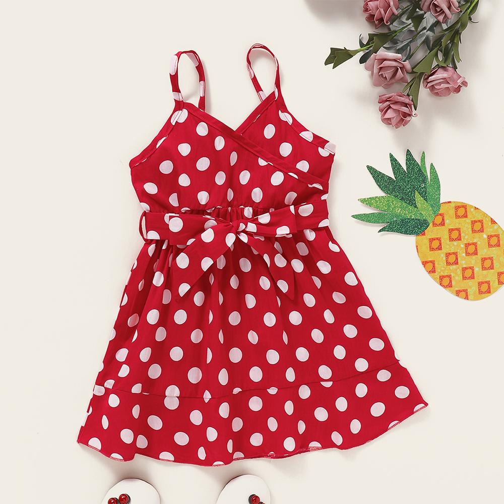 Girls Sleeveless Polka Dot Printed Dress Wholesale clothes For Girls - PrettyKid