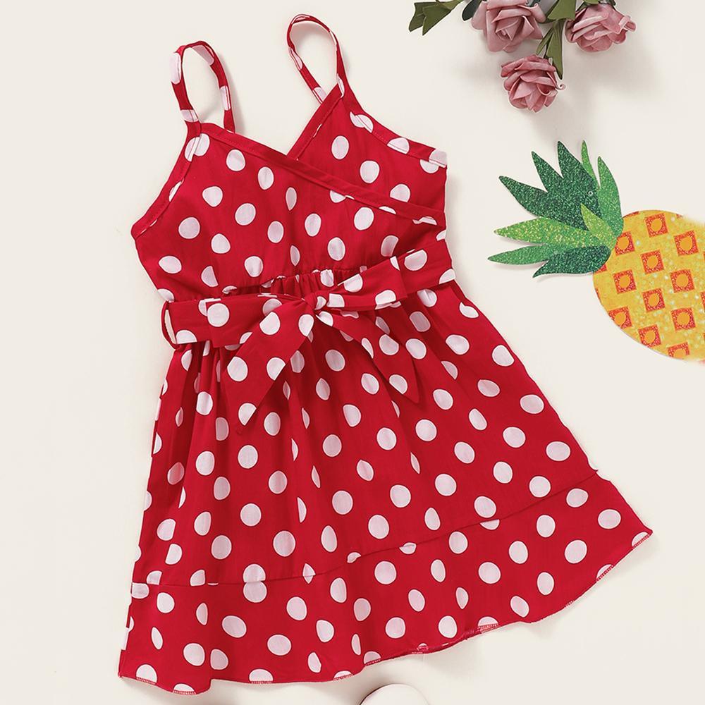 Girls Sleeveless Polka Dot Printed Dress Wholesale clothes For Girls - PrettyKid