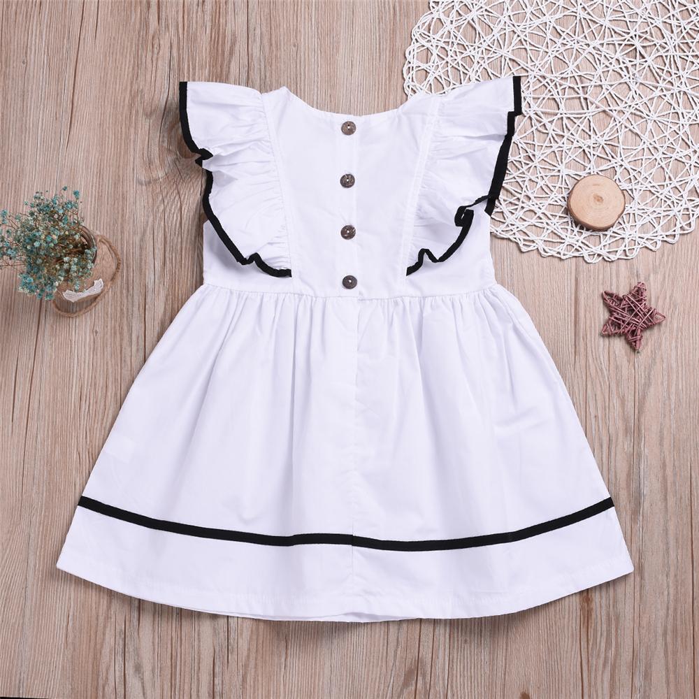 Girls Sleeveless Ruffled Casual Dress Wholesale Little Girl Clothing - PrettyKid