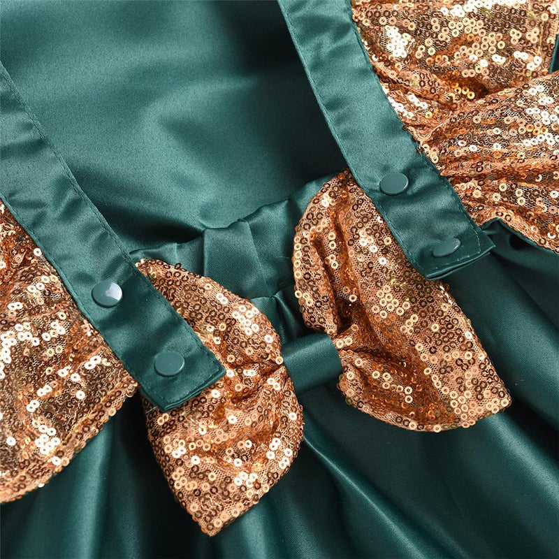 Girls Sleeveless Sequin Bow Decor Dress Baby Clothing Suppliers - PrettyKid
