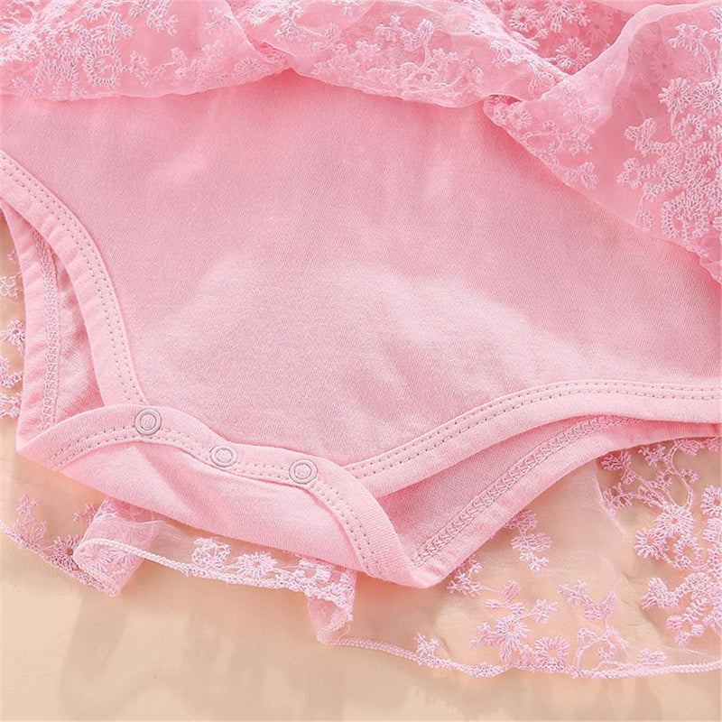Baby Girls Sleeveless Solid Color Bow Decor Mesh Dress & Headband Baby Wholesales - PrettyKid