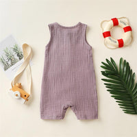 Baby Unisex Sleeveless Solid Color Pocket Romper Baby Boutique Wholesale - PrettyKid