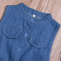 Girls Sleeveless Summer Solid Color Button Top & Mesh Skirt Childrens Wholesale Suppliers - PrettyKid