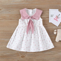 Girls Sleeveless Tie Floral Printed Dress Trendy Kids Wholesale clothes - PrettyKid