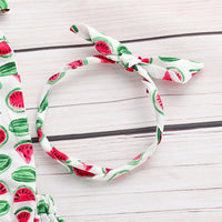 Baby Girls Sleeveless Watermelon Printed Romper & Headband Bulk Baby Clothes Online - PrettyKid