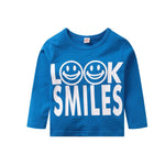 Unisex Smiley Letter Print Long Sleeve T-shirt Wholesale Kidswear - PrettyKid