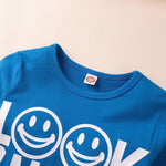 Unisex Smiley Letter Print Long Sleeve T-shirt Wholesale Kidswear - PrettyKid