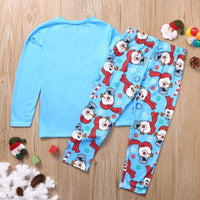 Parent-Child Snowman Printed Top & Pants Mommy And Me Clothing Wholesale - PrettyKid