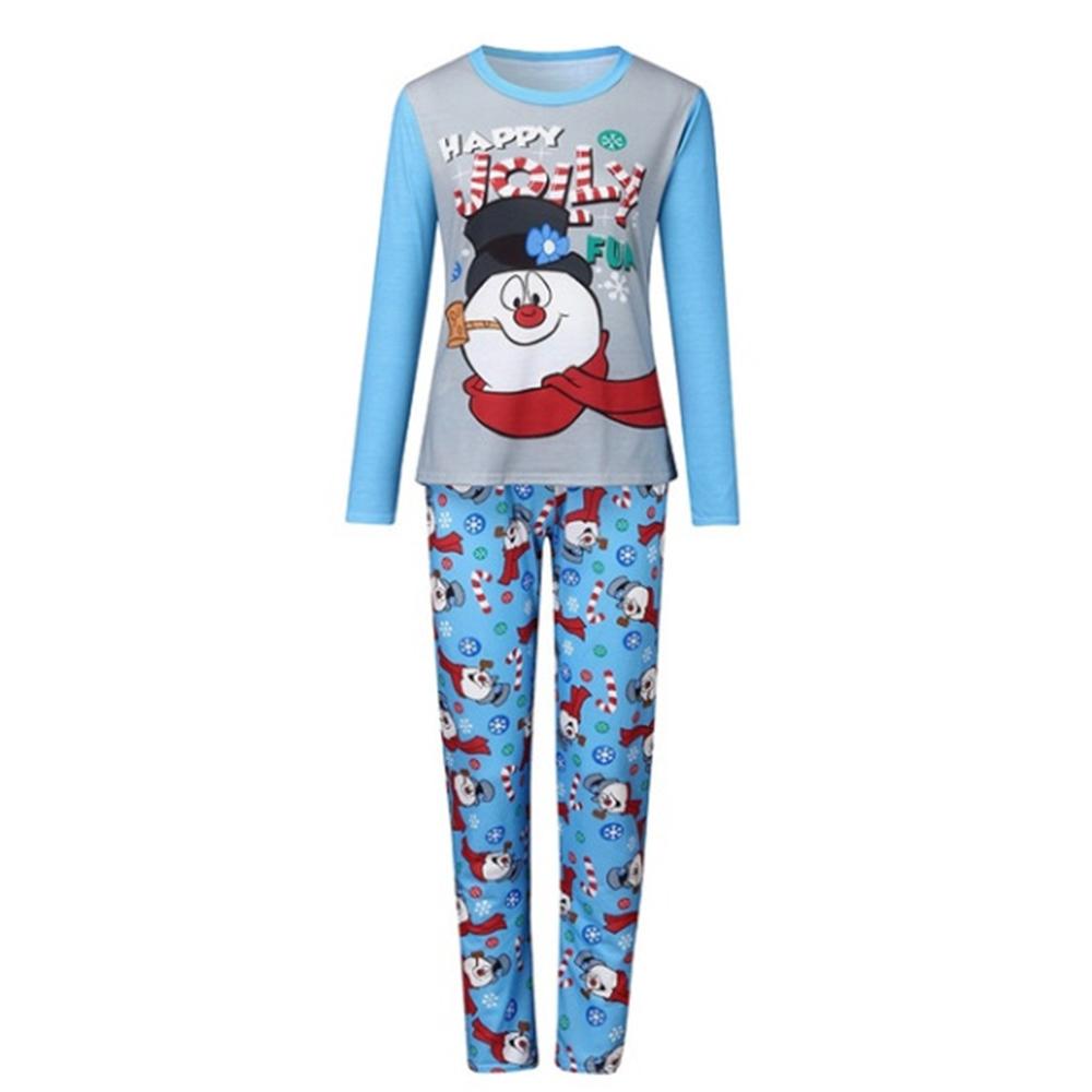 Parent-Child Snowman Printed Top & Pants Mommy And Me Clothing Wholesale - PrettyKid