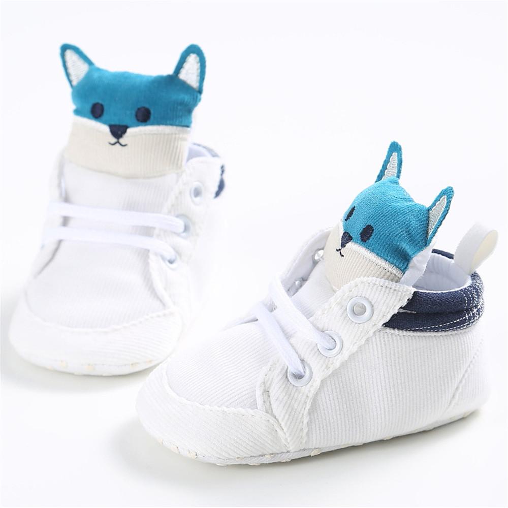 Baby Boys Soft Animal Cartoon Lace Up Sneakers - PrettyKid