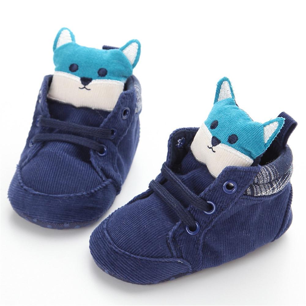 Baby Boys Soft Animal Cartoon Lace Up Sneakers - PrettyKid