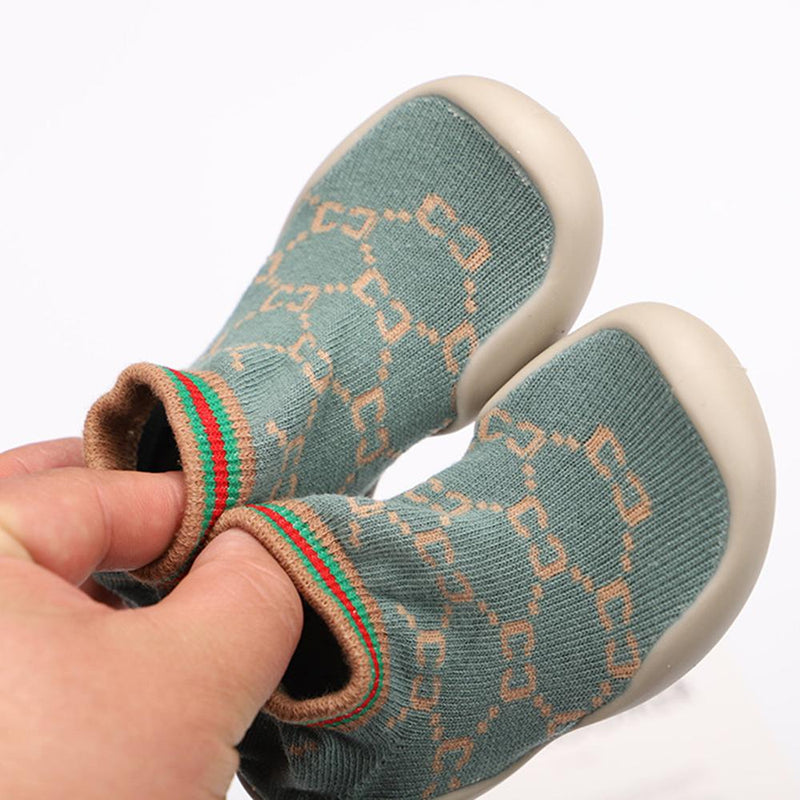 Baby Soft Knitted Printed Sock Flat Shoes - PrettyKid