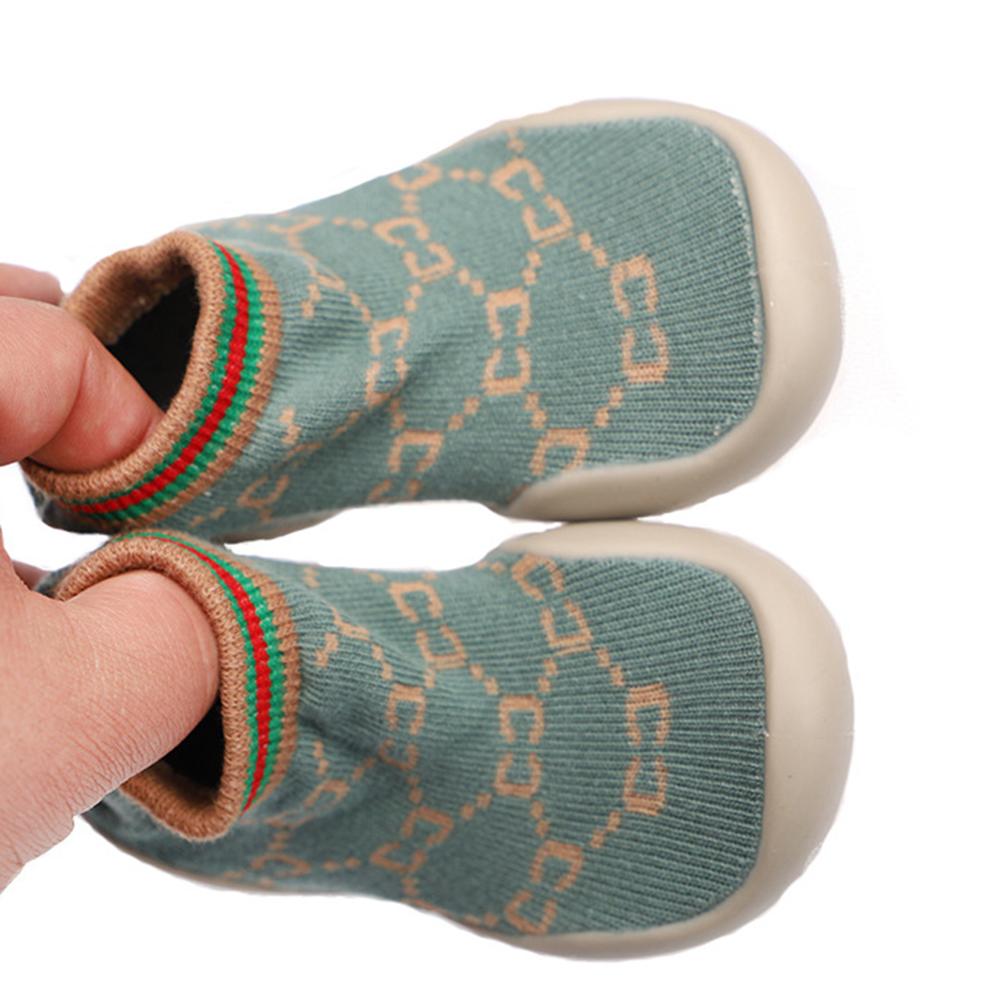 Baby Soft Knitted Printed Sock Flat Shoes - PrettyKid