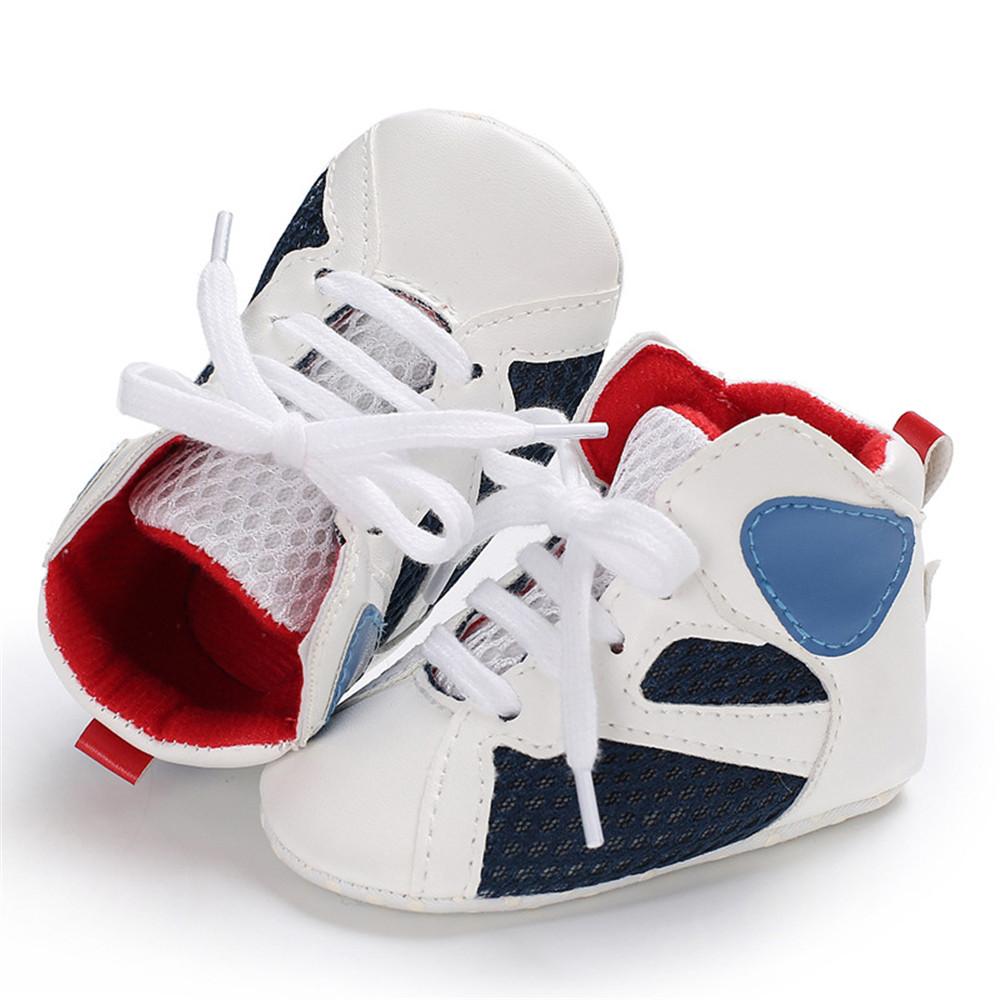 Baby Boys Soft Lace Up Non-slip Sneakers - PrettyKid