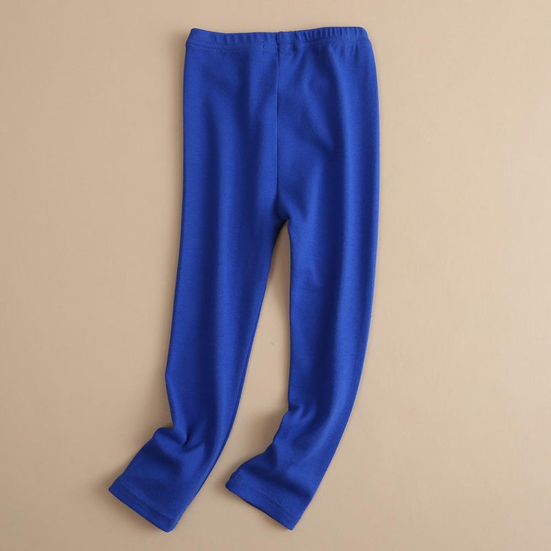 Girls Soft Solid Color Elastic Waist Trousers - PrettyKid