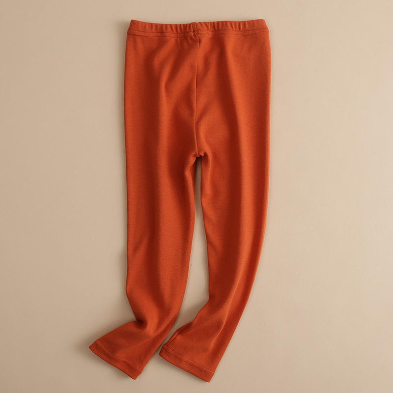 Girls Soft Solid Color Elastic Waist Trousers - PrettyKid