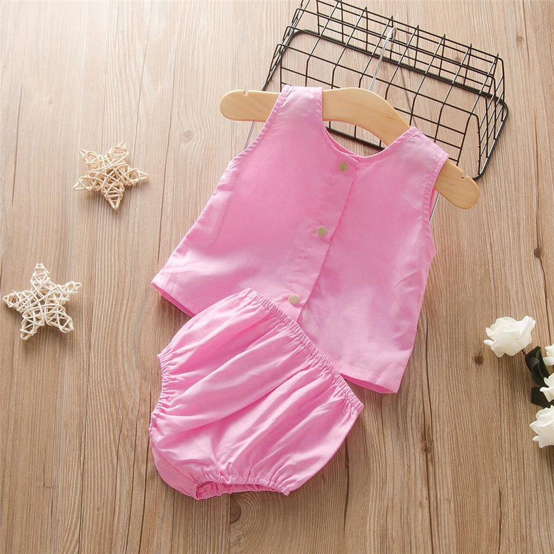Baby Girls Sold Color Sleeve Top & Shorts Wholesale Designer Baby Clothes - PrettyKid