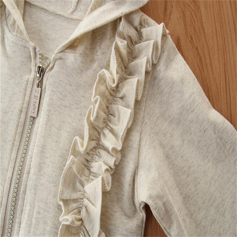Girls Solid 3PCS Hooded Long Sleeve Tracksuit Girls Clothes Wholesale - PrettyKid