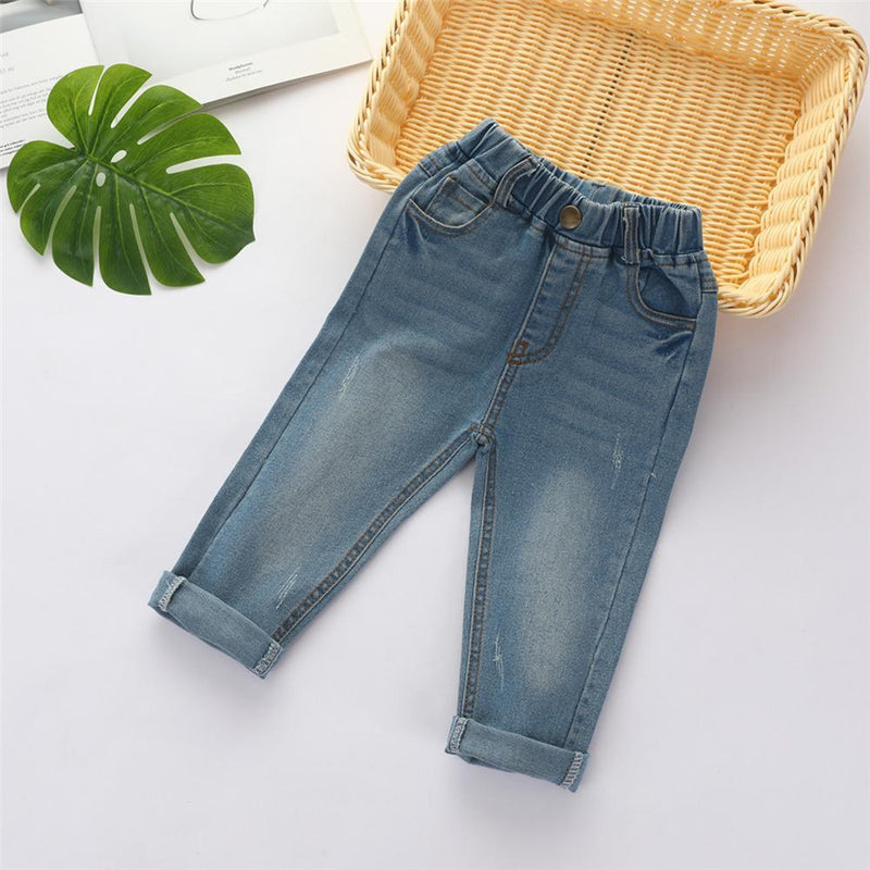 Boys Solid Autumn Pocket Jeans Wholesale - PrettyKid