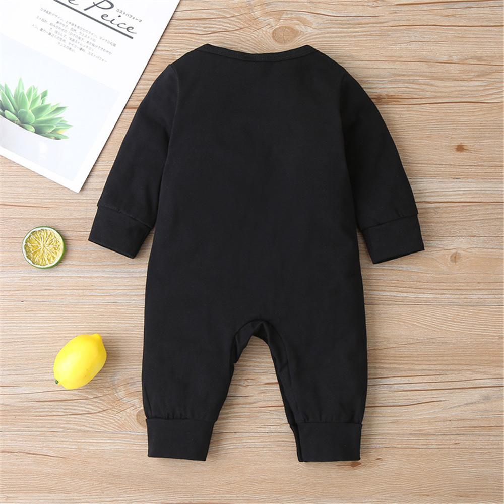 Baby Boys Solid Bottle Pattern Long Sleeve Romper - PrettyKid