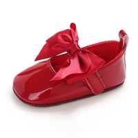 Baby Girls Solid Bow Decor Soft Flats Shoes - PrettyKid