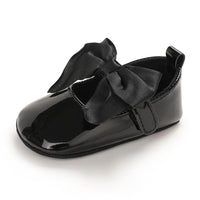 Baby Girls Solid Bow Decor Soft Flats Shoes - PrettyKid