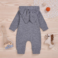 Baby Unisex Solid Button Hooded Cute Warm Romper Baby Clothing Distributor - PrettyKid