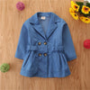 Girls Solid Button Long Sleeve Coat Wholesale Little Girls Clothes - PrettyKid