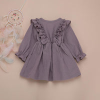 Toddler Girls Solid Button Long Sleeve Cotton Blouse Girl Wholesale - PrettyKid