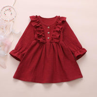 Toddler Girls Solid Button Long Sleeve Cotton Blouse Girl Wholesale - PrettyKid