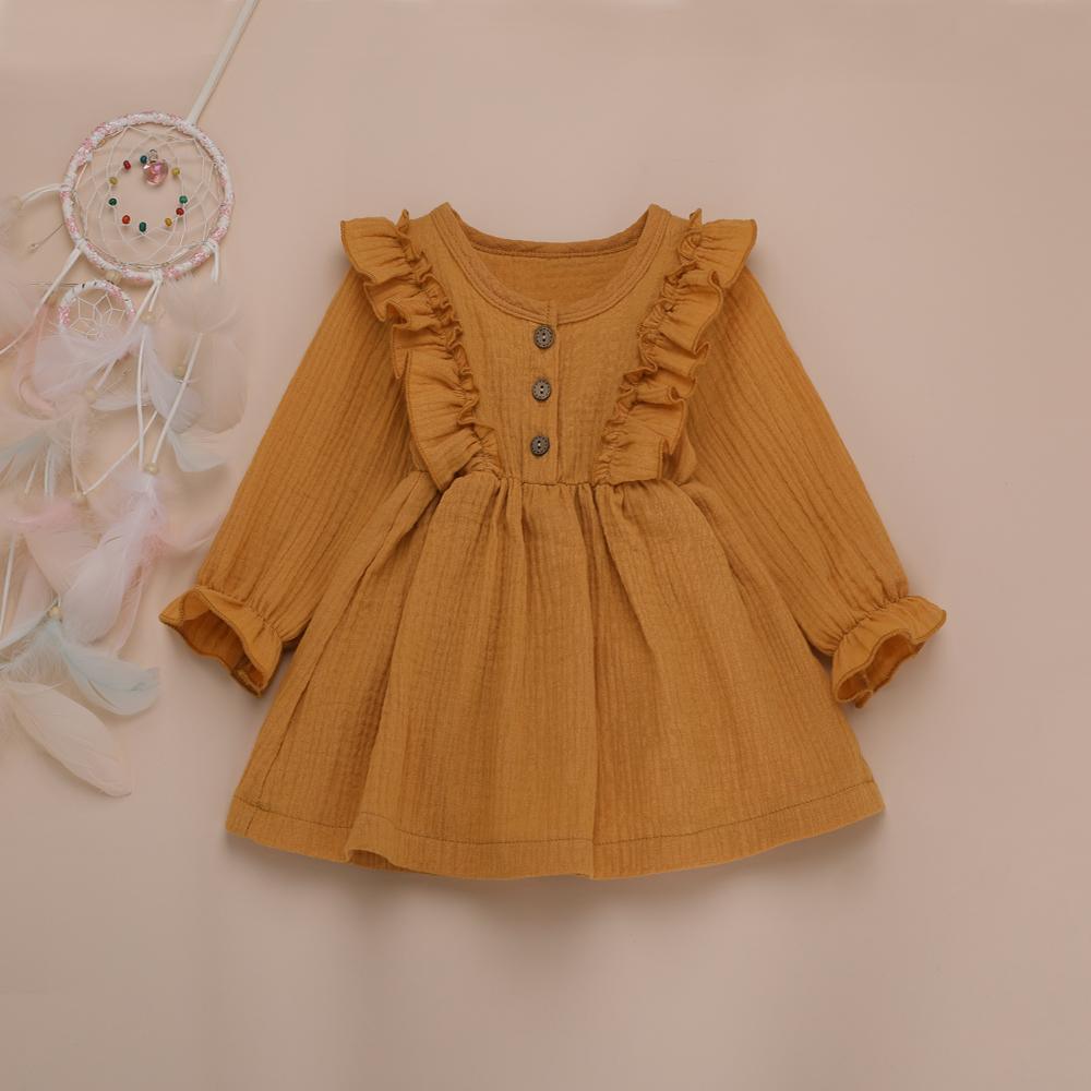 Toddler Girls Solid Button Long Sleeve Cotton Blouse Girl Wholesale - PrettyKid