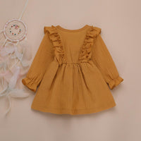 Toddler Girls Solid Button Long Sleeve Cotton Blouse Girl Wholesale - PrettyKid