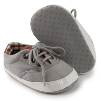 Baby Boys Solid Canvas Lace Up Casual Sneakers - PrettyKid