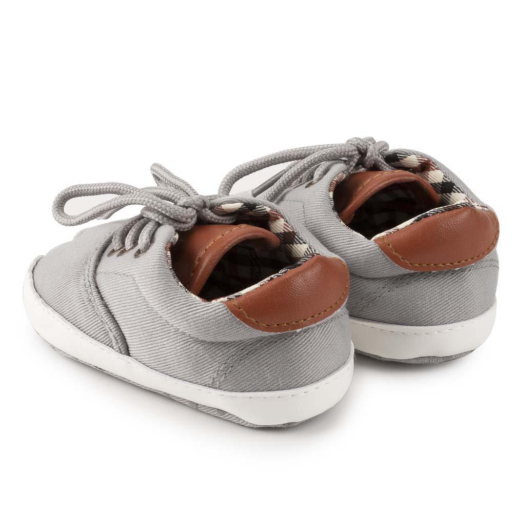 Baby Boys Solid Canvas Lace Up Casual Sneakers - PrettyKid