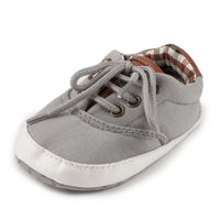 Baby Boys Solid Canvas Lace Up Casual Sneakers - PrettyKid