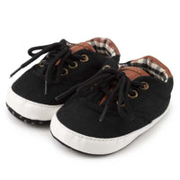 Baby Boys Solid Canvas Lace Up Casual Sneakers - PrettyKid