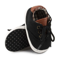 Baby Boys Solid Canvas Lace Up Casual Sneakers - PrettyKid