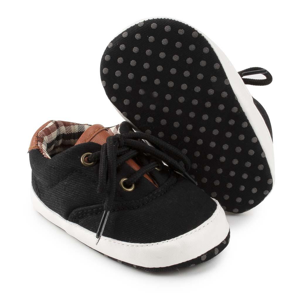 Baby Boys Solid Canvas Lace Up Casual Sneakers - PrettyKid