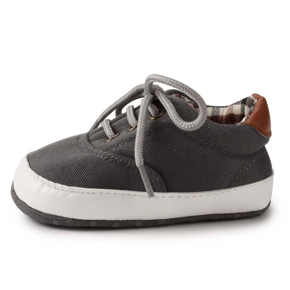 Baby Boys Solid Canvas Lace Up Casual Sneakers - PrettyKid