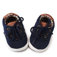 Baby Boys Solid Canvas Lace Up Casual Sneakers - PrettyKid