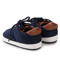 Baby Boys Solid Canvas Lace Up Casual Sneakers - PrettyKid