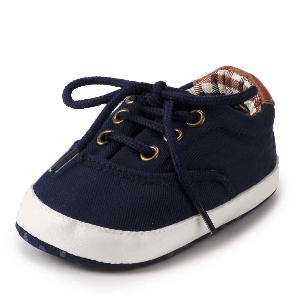 Baby Boys Solid Canvas Lace Up Casual Sneakers - PrettyKid