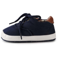 Baby Boys Solid Canvas Lace Up Casual Sneakers - PrettyKid